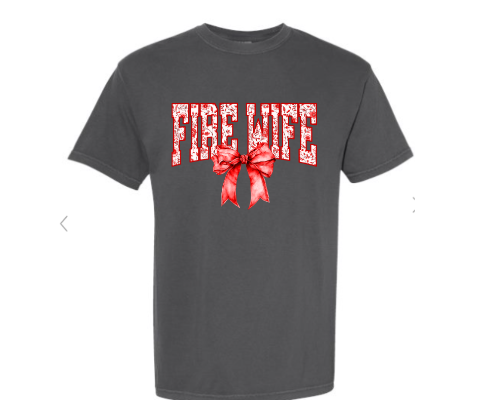 ADULT SIZES - Fire Wife Bow- Apparel