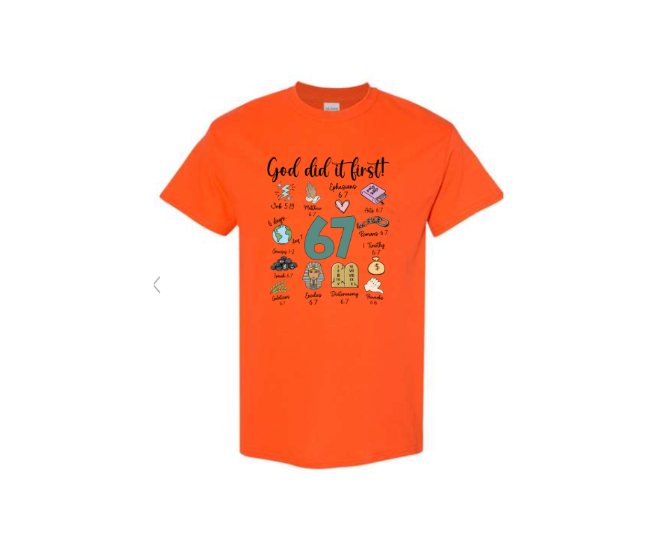 ADULT SIZES - 67 - God did it first - Apparel