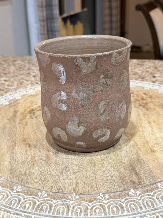 Pearly leopard vase