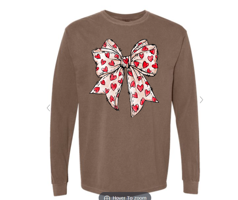ADULT & YOUTH SIZES - Red Heart Bow - Apparel