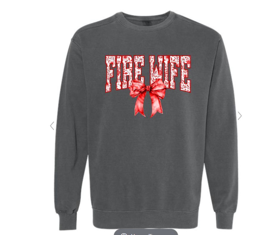 ADULT SIZES - Fire Wife Bow- Apparel