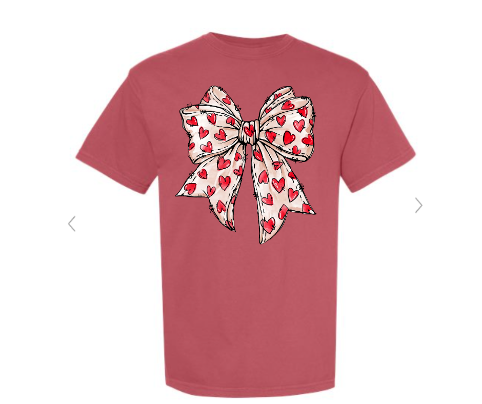 ADULT & YOUTH SIZES - Red Heart Bow - Apparel