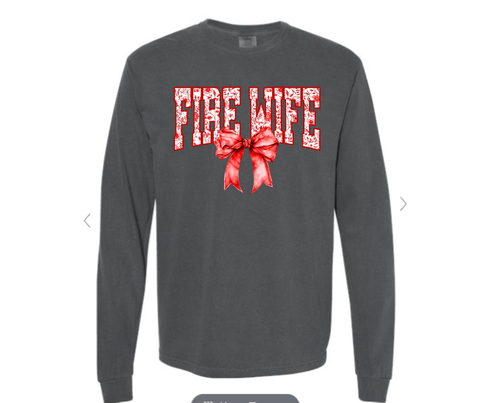 ADULT SIZES - Fire Wife Bow- Apparel