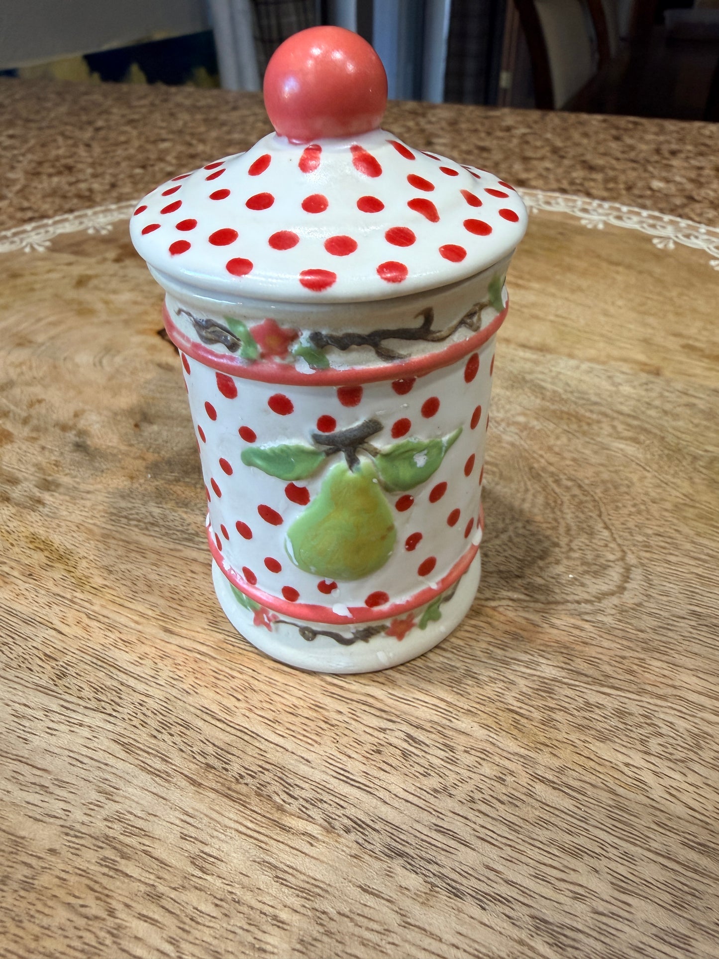 Small ceramic jar - polka dot