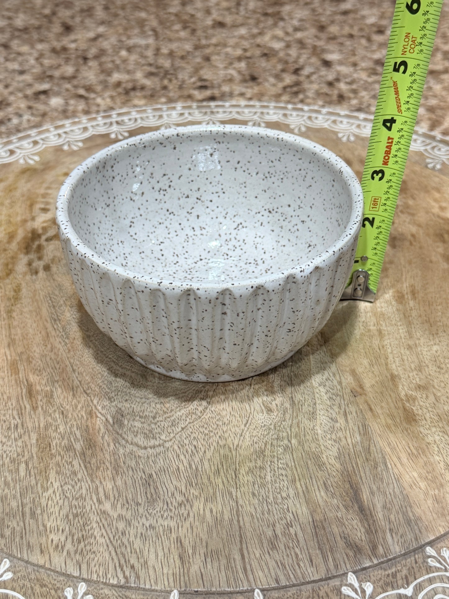 White fluted cereal bowl