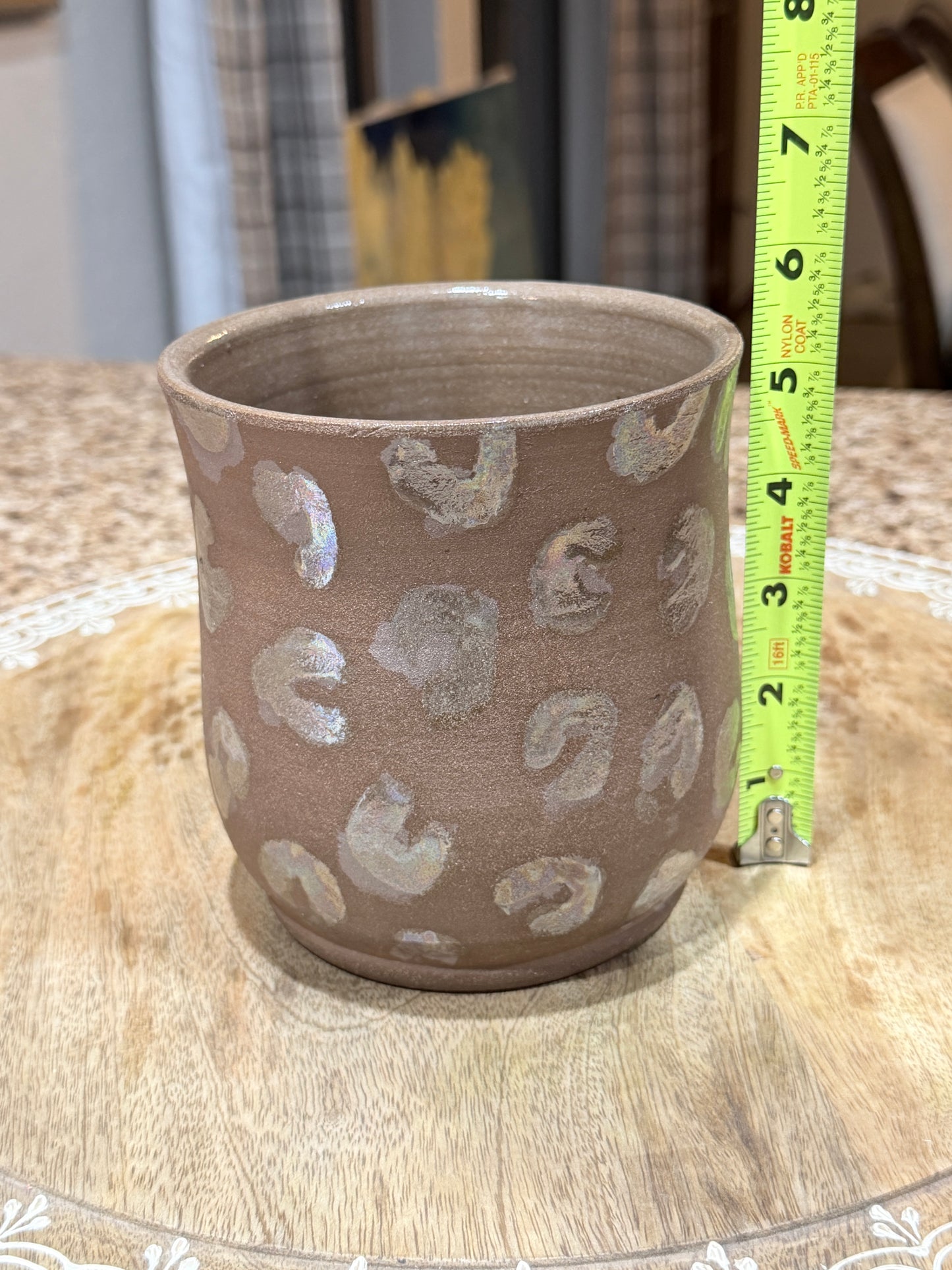 Pearly leopard vase