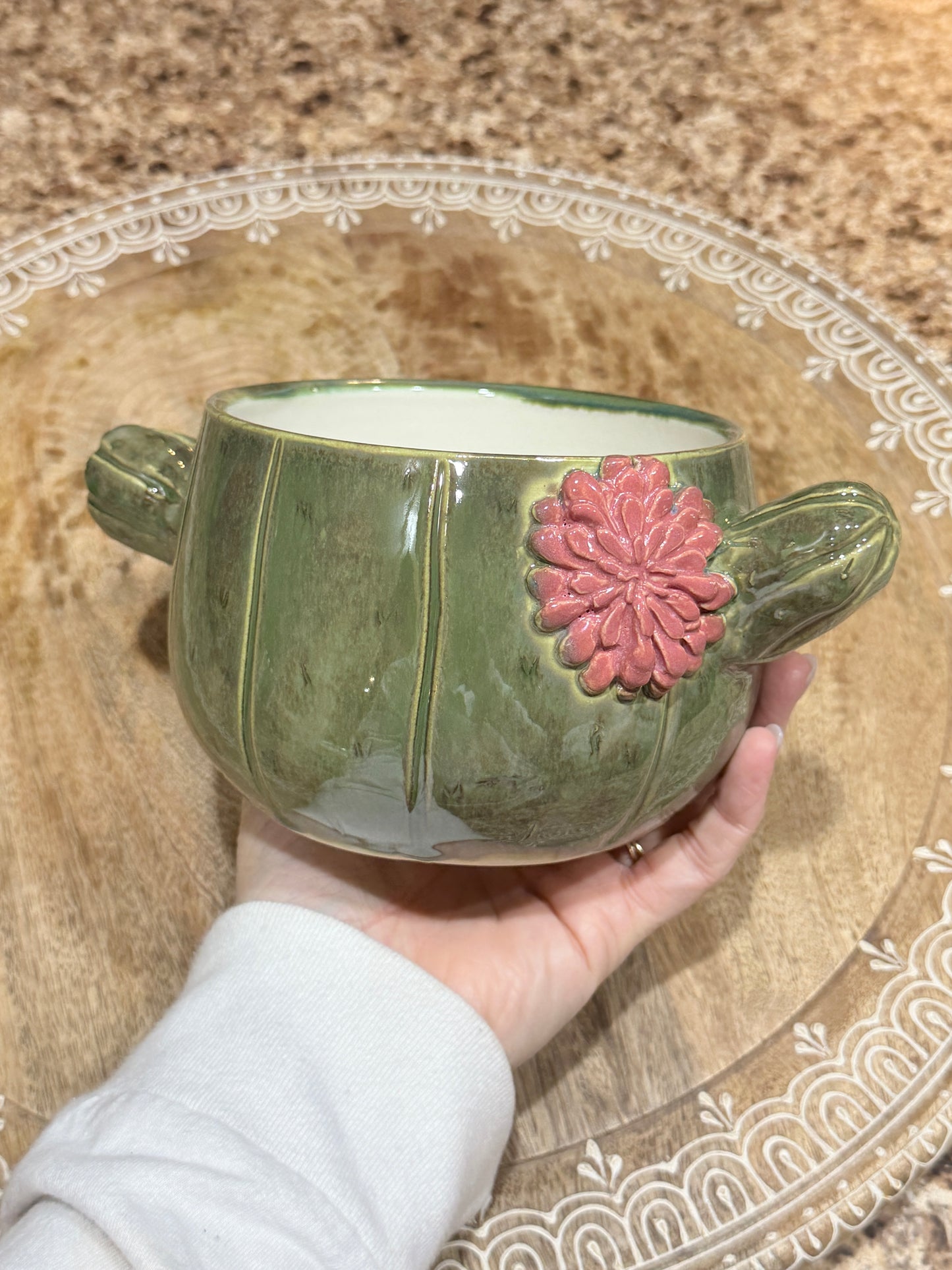 Pearly cactus bowl or vase