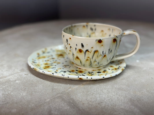 Soup and cracker set - creamy speckles