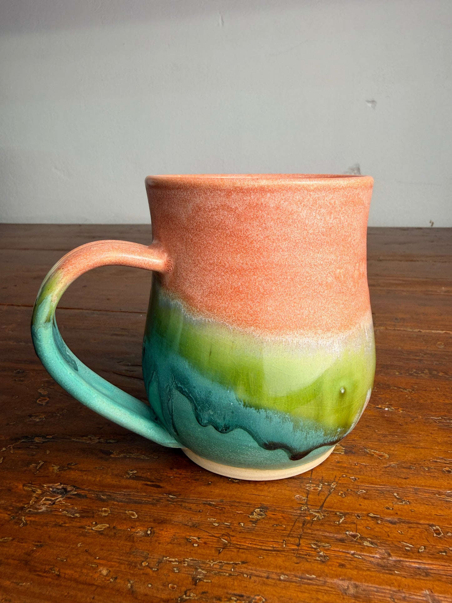 Pink and teal mug
