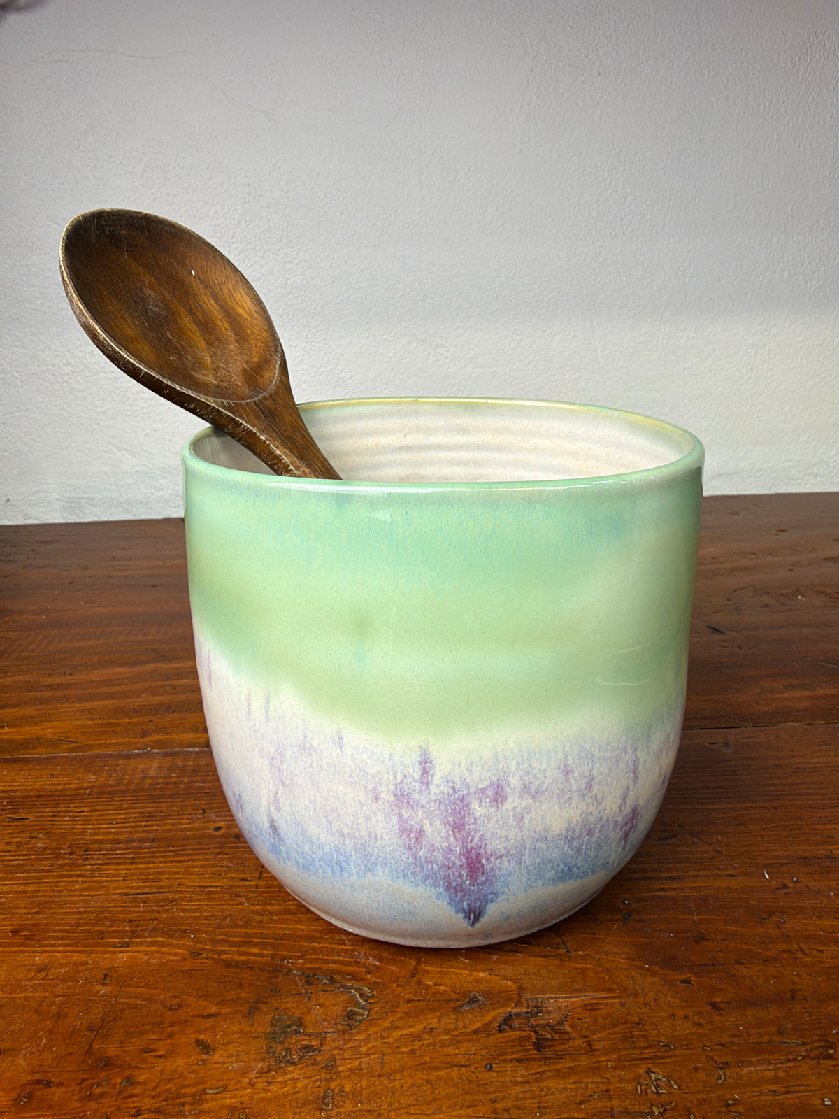 Green Cream Blue - Vase/Utensil Holder