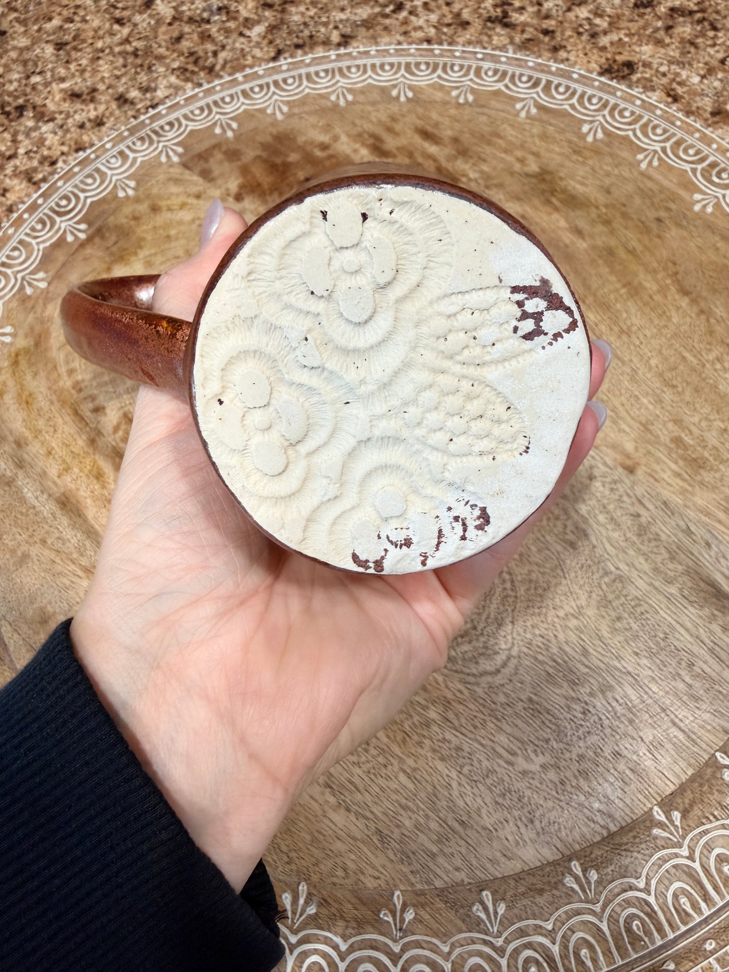 Large hand built copper mug