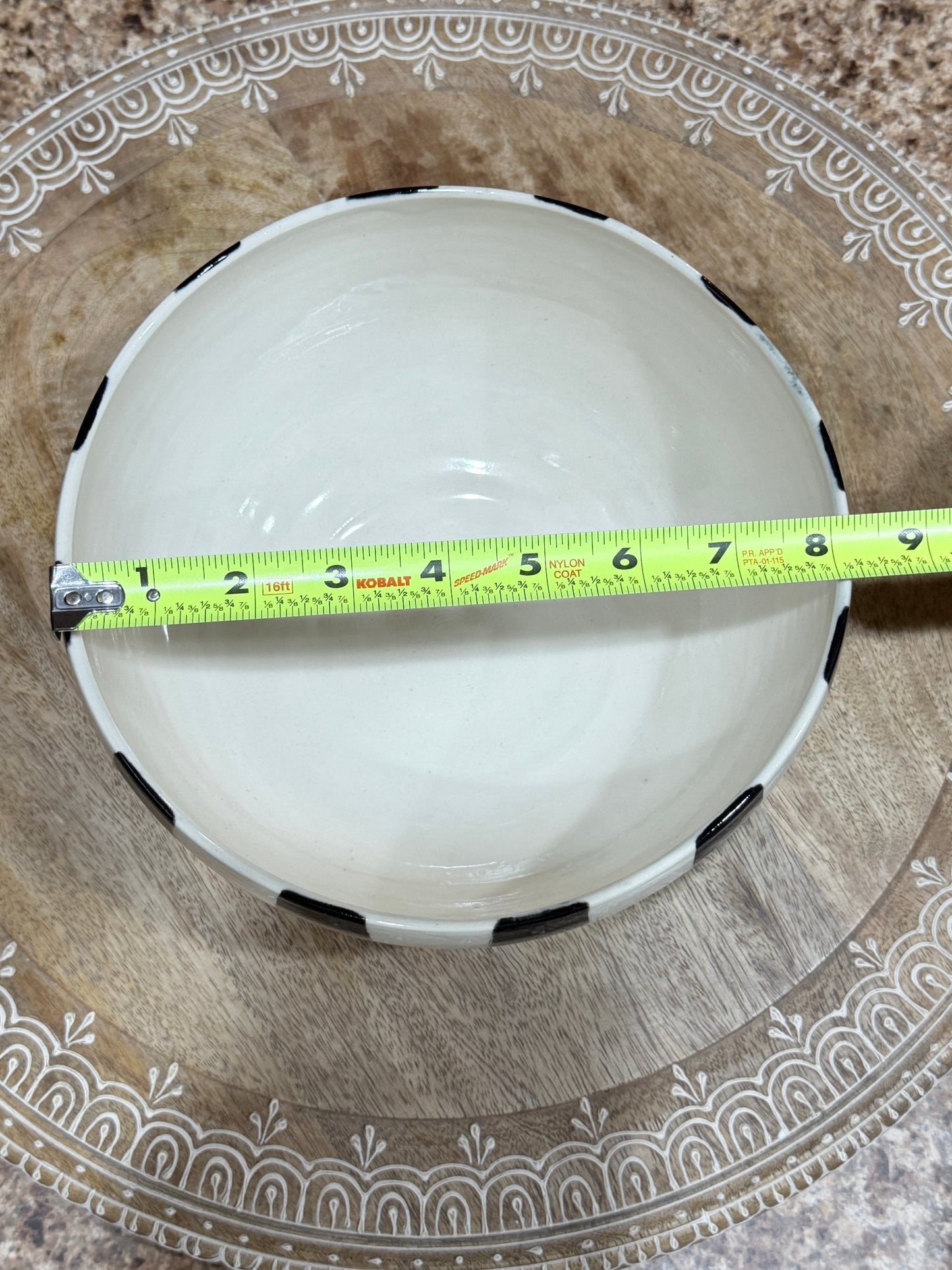 Black and white stripe large bowl