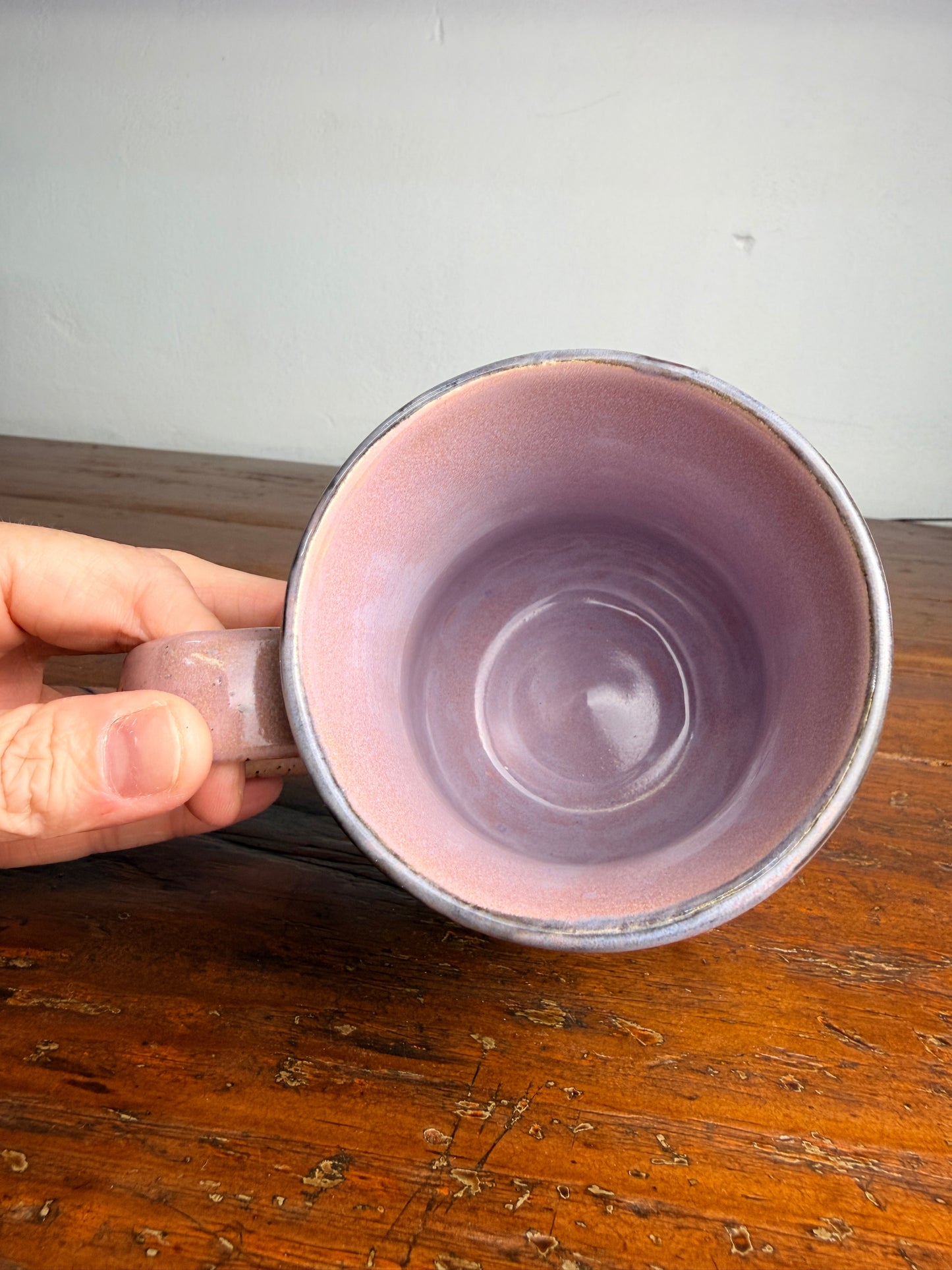 Hand carved sgraffito - butterfly mug