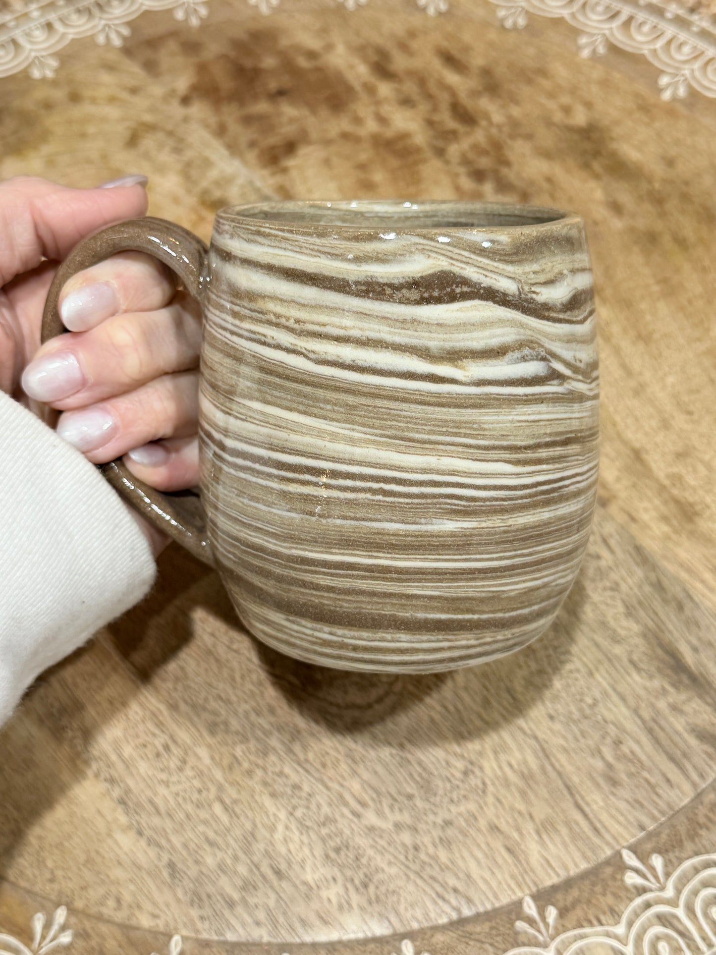 Marbled clay mug