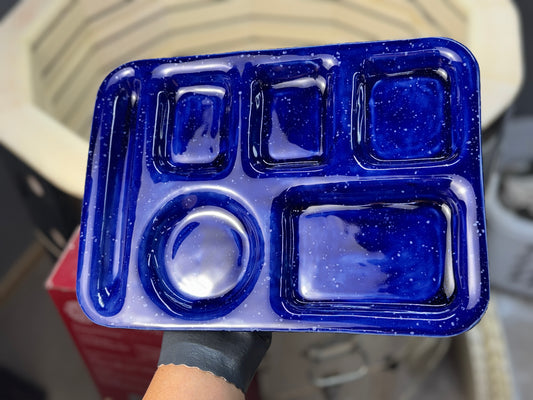 “School trays” - Speckled Blue