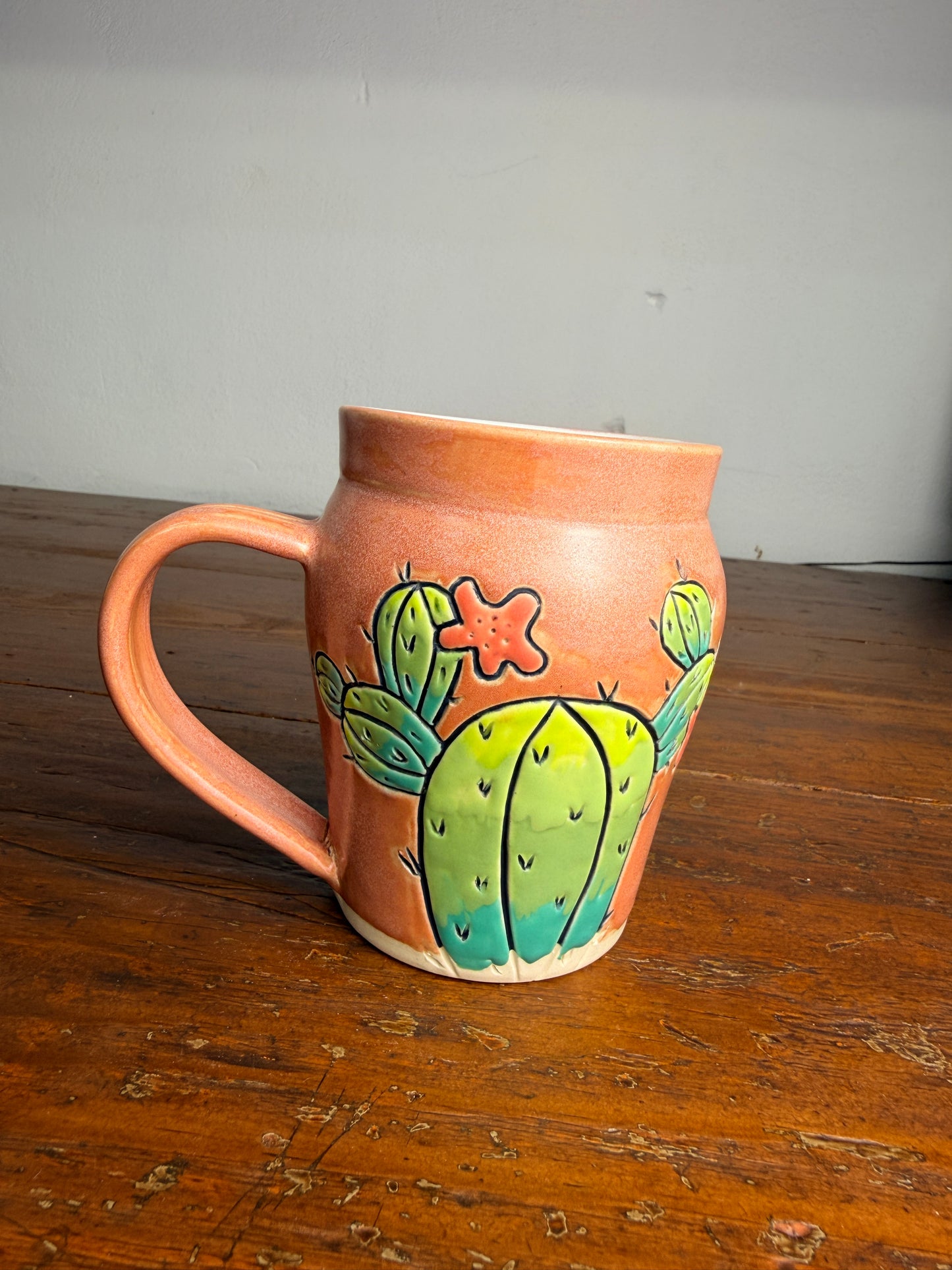 Hand carved - cactus mug