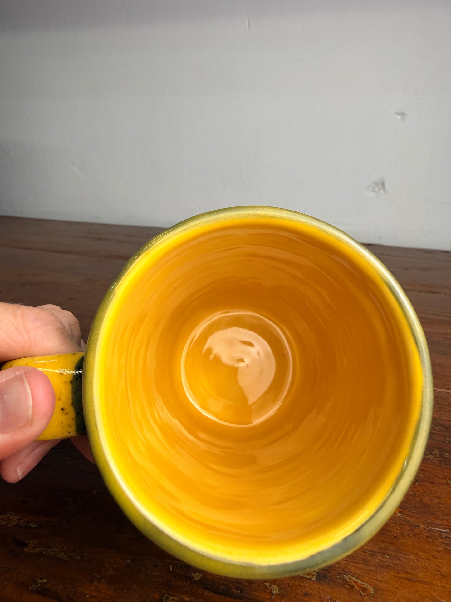 Hand carved sgraffito - bee mug B