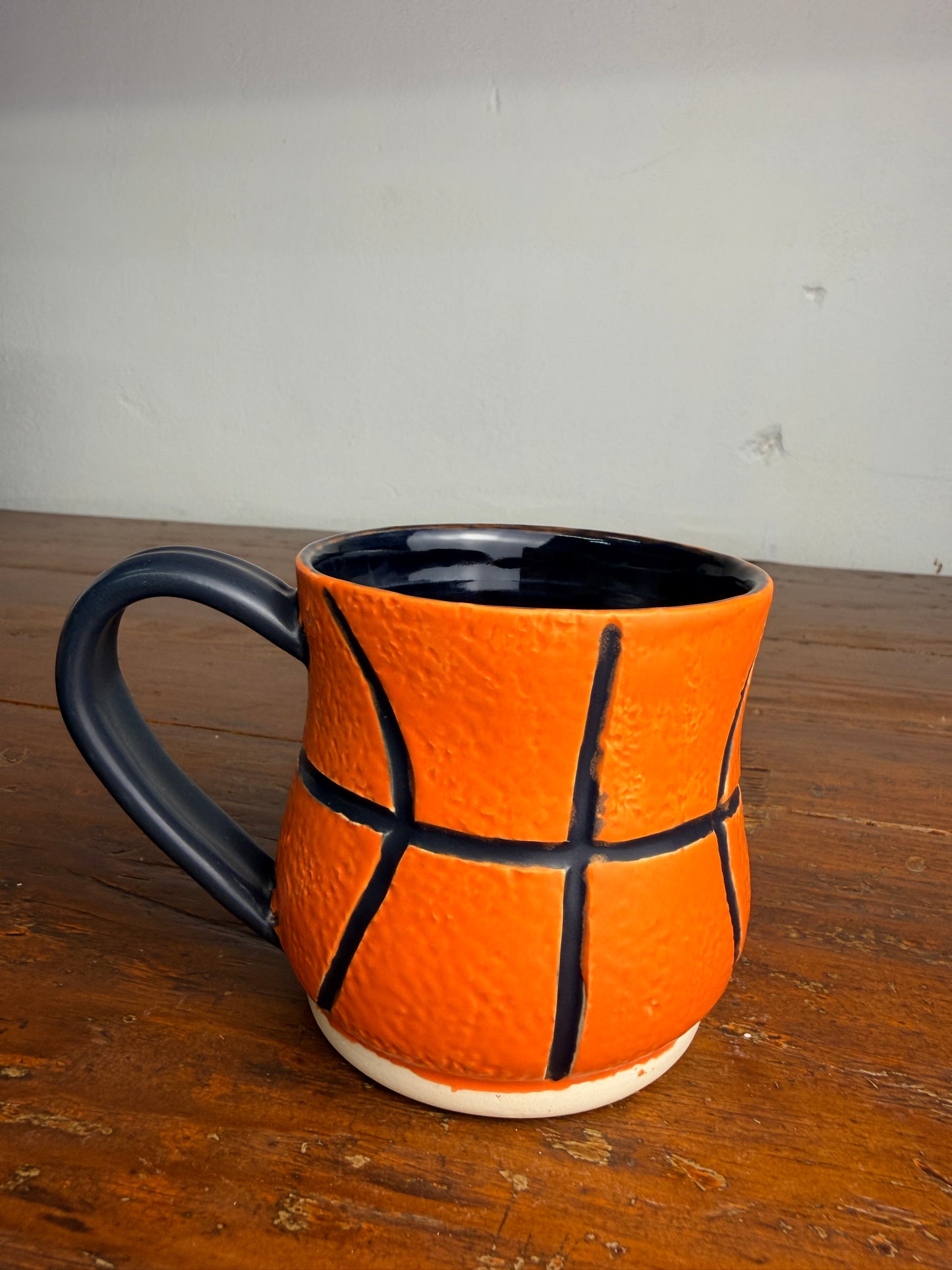 Hand carved basketball mug