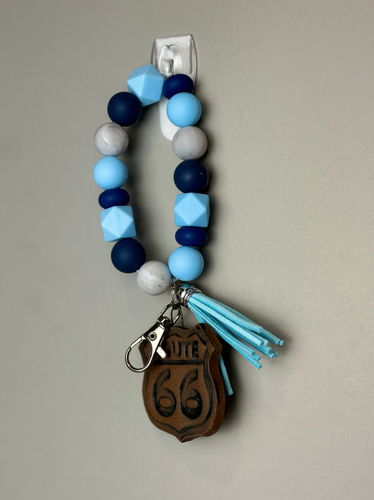 Route 66 -  Blue/Gray Keychain