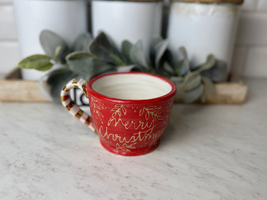 "Merry Christmas" Mug - Red/White/Gold 16oz