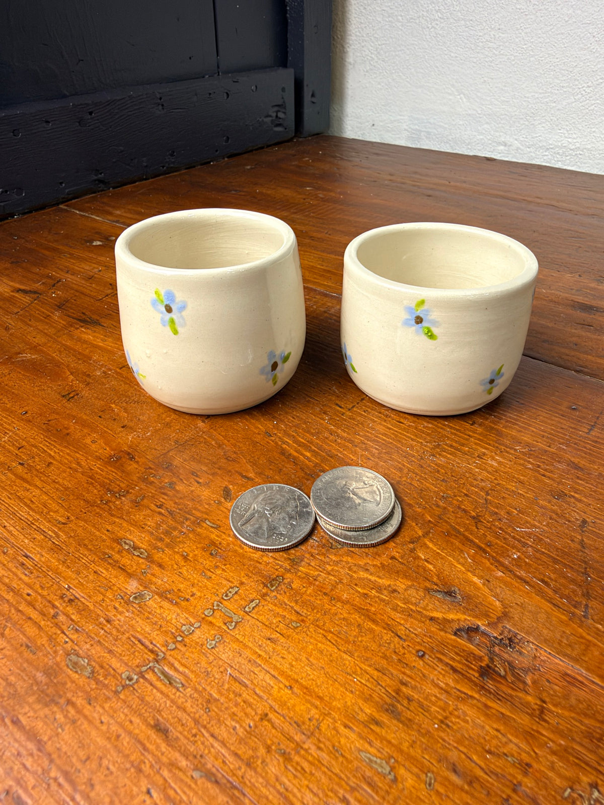 Blue Flower Espresso Cups - 3 oz
