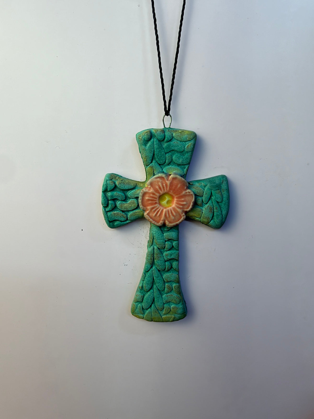 Cross Ornament – Flower Button