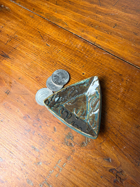Green Cactus Trinket Dish - Triangle