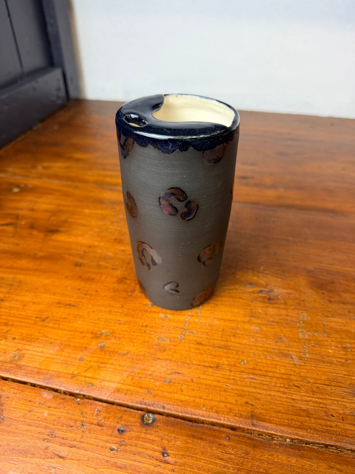 Pearly Black Leopard Sippy Tumbler - 10 oz